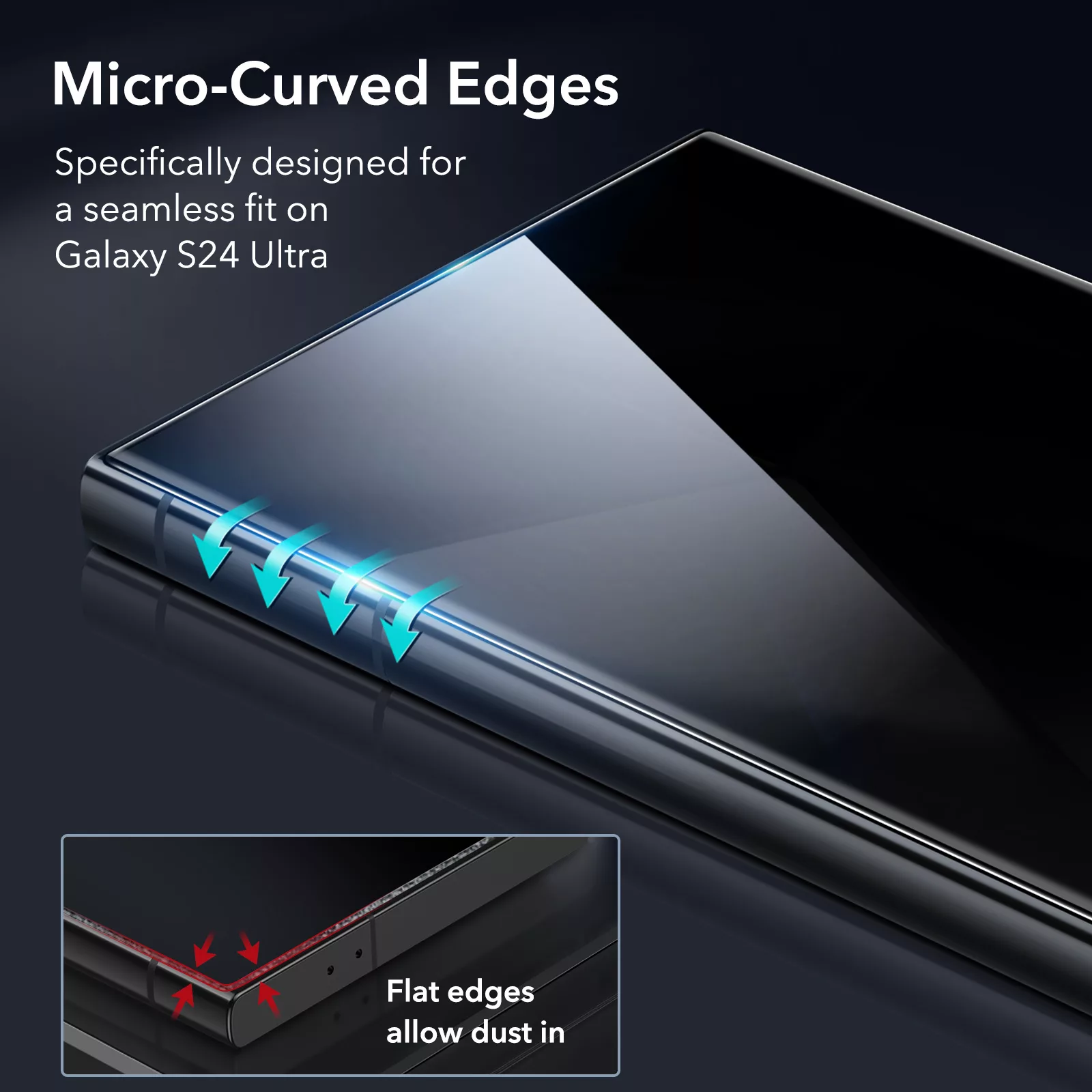 ESR รุ่น Tempered Glass Privacy Screen Protector - ฟิล์มกระจก Galaxy S24 Ultra (1 Pack) 22 ESR รุ่น Tempered Glass Privacy Screen Protector - ฟิล์มกระจก Galaxy S24 Ultra (1 Pack)