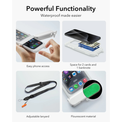 ESR รุ่น Waterproof Pouch Pro - ซองกันน้ำ iPhone 15 Pro Max/ 14 Pro Max - สี Black