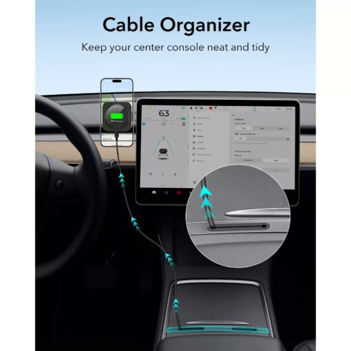 ESR รุ่น HaloLock (Qi2) Touchscreen Wireless Car Charger - แท่นชาร์จไร้สายในรถ - สี Black - Image 5