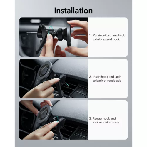 ESR รุ่น HaloLock Magnetic Car Phone Mount - แท่นยึดโทรศัพท์ในรถ - สี Black Carbon Fiber