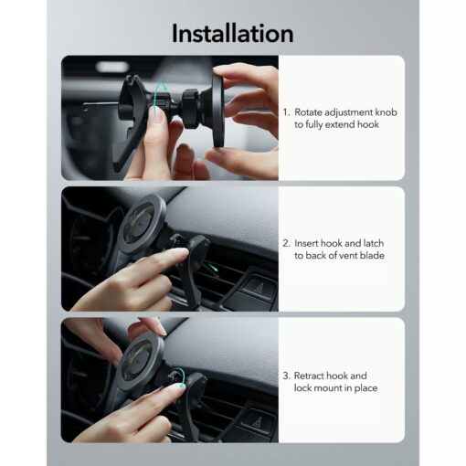 ESR รุ่น HaloLock Magnetic Car Phone Mount - แท่นยึดโทรศัพท์ในรถ - สี Black Carbon Fiber - Image 2