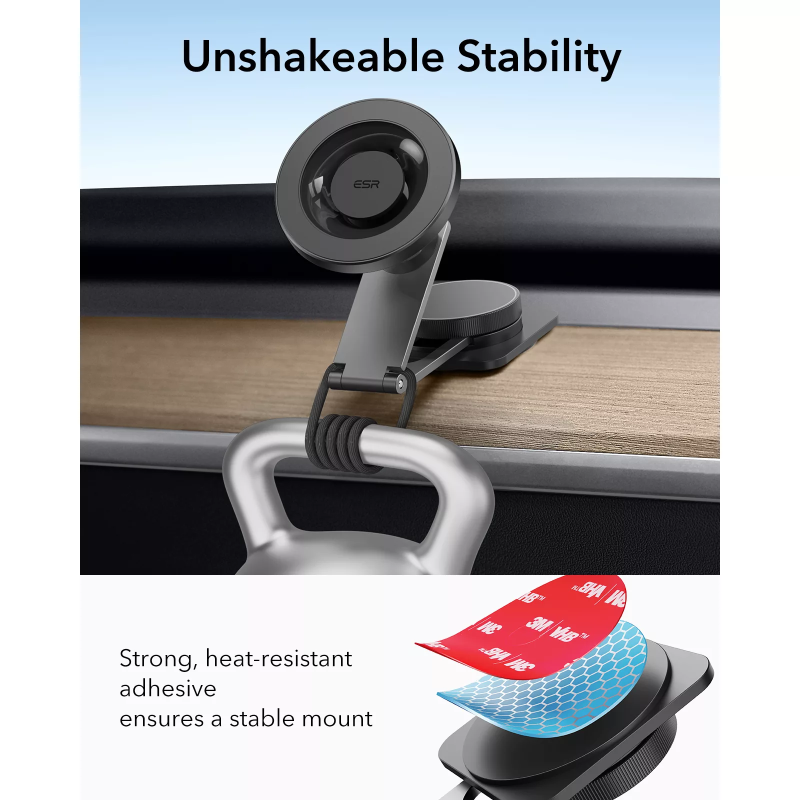 ESR รุ่น HaloLock Touchscreen Car Phone Mount - แท่นยึดโทรศัพท์ในรถ - สี Black