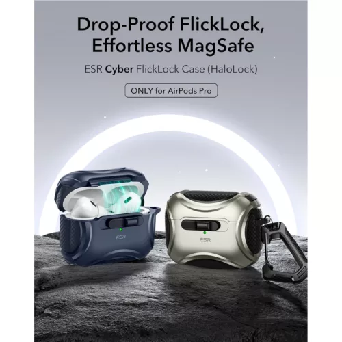 ESR รุ่น Cyber FlickLock Case (HaloLock) - เคส AirPods Pro 2/1 - สี Blue
