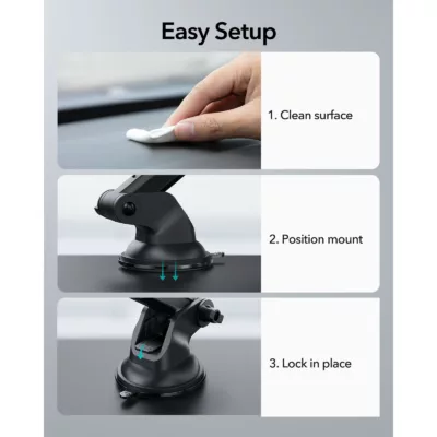 ESR รุ่น HaloLock Dashboard Car Phone Mount - แท่นยึดโทรศัพท์ในรถ - สี Black