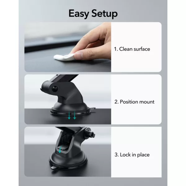 ESR รุ่น HaloLock Dashboard Car Phone Mount - แท่นยึดโทรศัพท์ในรถ - สี Black