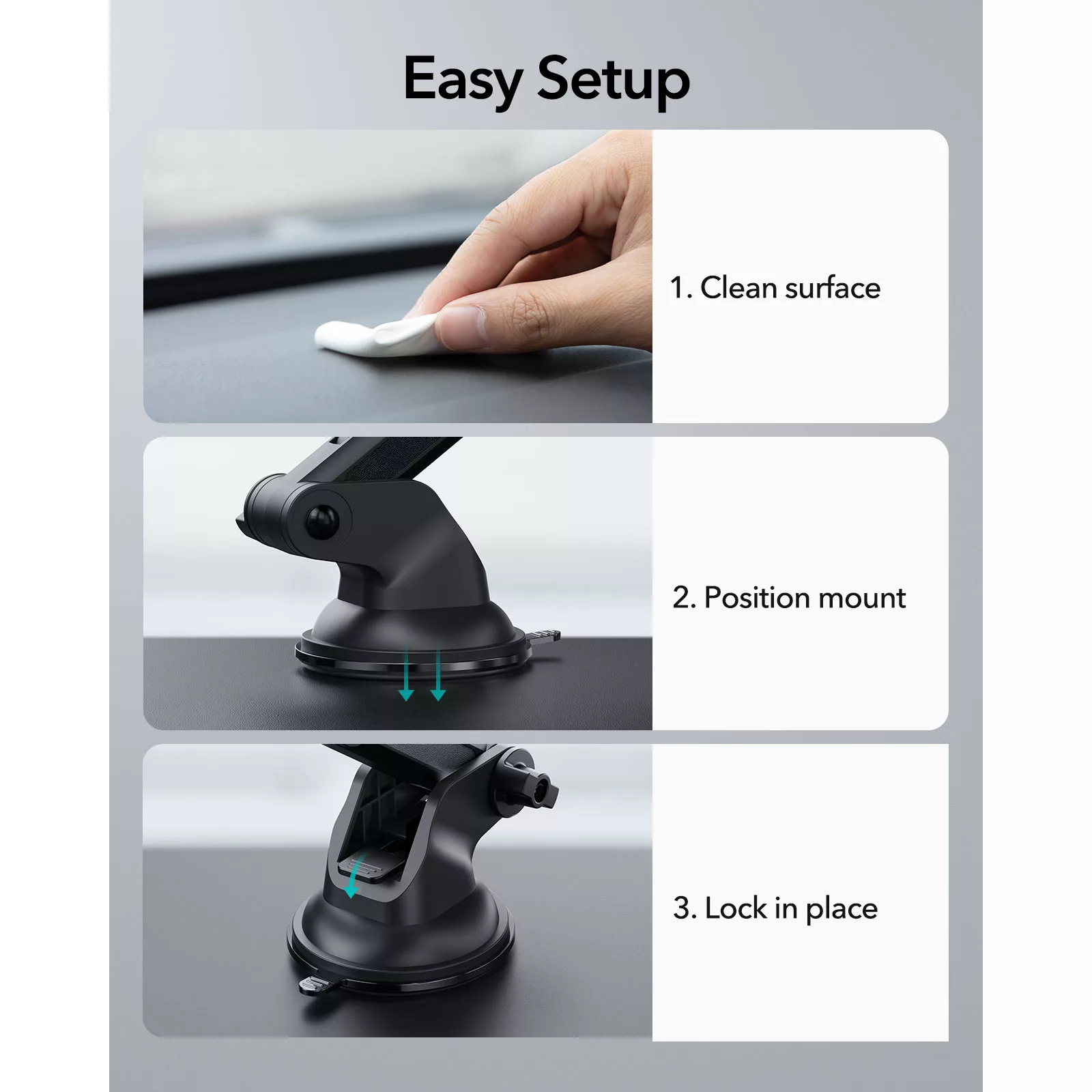 ESR รุ่น HaloLock Dashboard Car Phone Mount - แท่นยึดโทรศัพท์ในรถ - สี Black