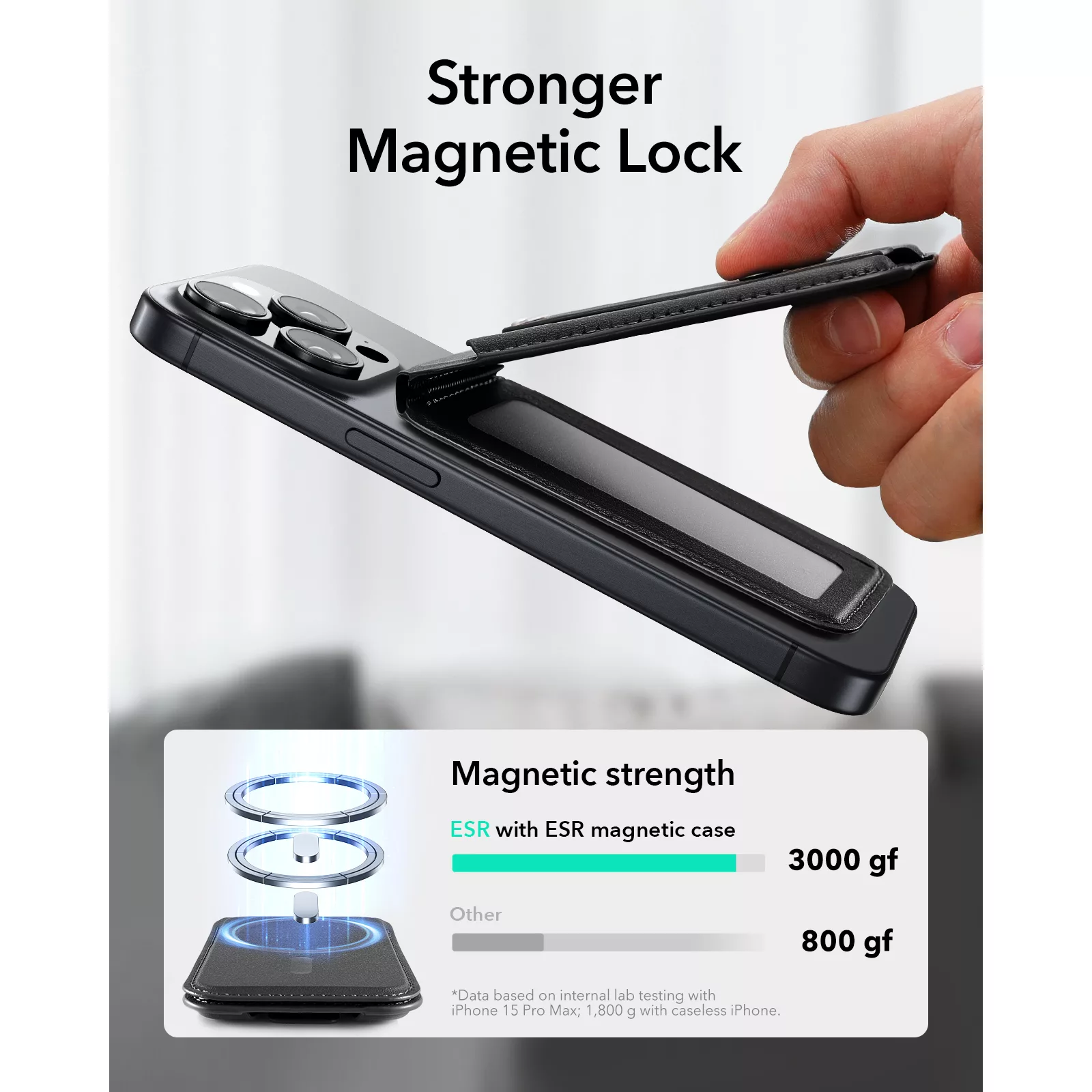 ESR รุ่น HaloLock Vegan Leather Wallet Stand with Finger Loop - ที่ใส่บัตรติดหลังมือถือแบบตั้งได้ - สี Black Carbon Fiber 24 ESR รุ่น HaloLock Vegan Leather Wallet Stand with Finger Loop - ที่ใส่บัตรติดหลังมือถือแบบตั้งได้ - สี Black Carbon Fiber