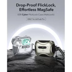 ESR รุ่น Cyber FlickLock Case (HaloLock) - เคส AirPods Pro 2/1 - สี White - Image 2