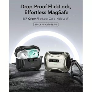 ESR รุ่น Cyber FlickLock Case (HaloLock) - เคส AirPods Pro 2/1 - สี Black