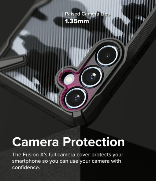 Ringke รุ่น Fusion X - เคส Galaxy A55 5G - สี Camo Black - Image 4