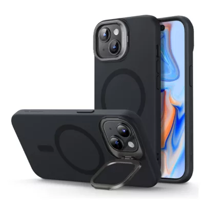 ESR รุ่น Cloud Soft Case with Stash Stand (HaloLock) - เคส iPhone 15 - สี Black
