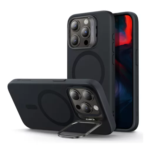 ESR รุ่น Cloud Soft Case with Stash Stand (HaloLock) - เคส iPhone 15 Pro - สี Black