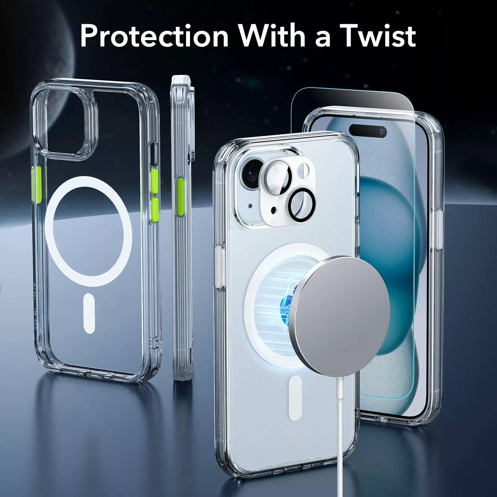 ESR รุ่น Classic Pro Case (HaloLock) - เซตเคสและฟิล์ม iPhone 15 - สี Clear 17 ESR รุ่น Classic Pro Case (HaloLock) - เซตเคสและฟิล์ม iPhone 15 - สี Clear