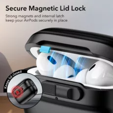 ESR รุ่น Pulse Magnetic Lock Case (HaloLock) - เคส AirPods Pro 2/1 - สี Black