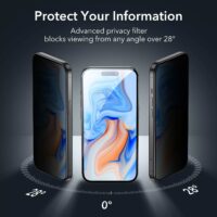 ESR รุ่น Tempered Glass Privacy Screen Protector - ฟิล์มกระจก iPhone 15 (1 Pack)