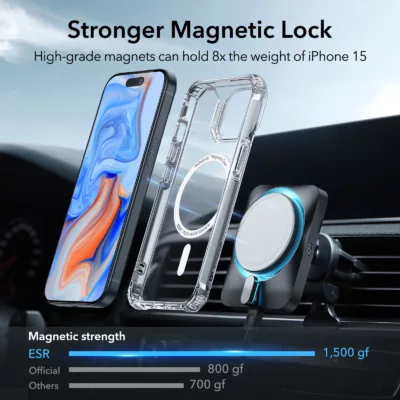 ESR รุ่น Air Armor Clear Case (HaloLock) - เคส iPhone 15 Plus - สี Clear