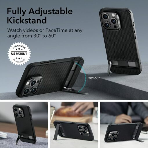 ESR รุ่น Boost Kickstand Case - เคส iPhone 15 Pro Max - สี Black - Image 6