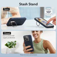 ESR รุ่น Cloud Soft Case with Stash Stand (HaloLock) - เคส iPhone 15 Pro Max - สี Dark Blue