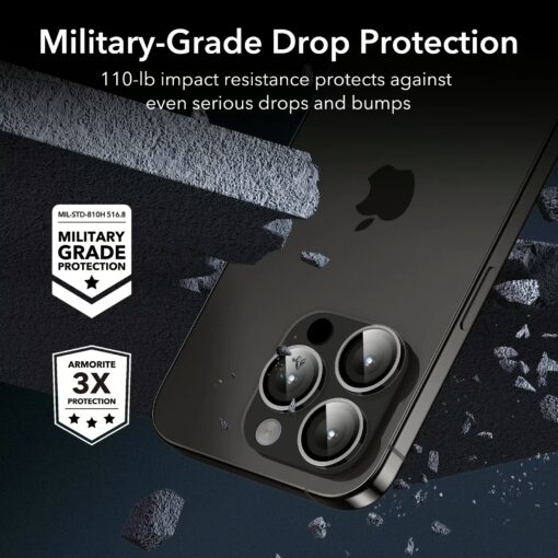 ESR รุ่น Camera Lens Protector - กระจกเลนส์กล้อง iPhone 15 Pro/ 15 Pro Max - สี Black - Image 2
