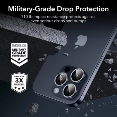 ESR รุ่น Camera Lens Protector - กระจกเลนส์กล้อง iPhone 15 Pro/ 15 Pro Max - สี Rhinestone