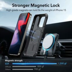 ESR รุ่น Air Armor Clear Case (HaloLock) - เคส iPhone 15 Pro Max - สี Frosted Black
