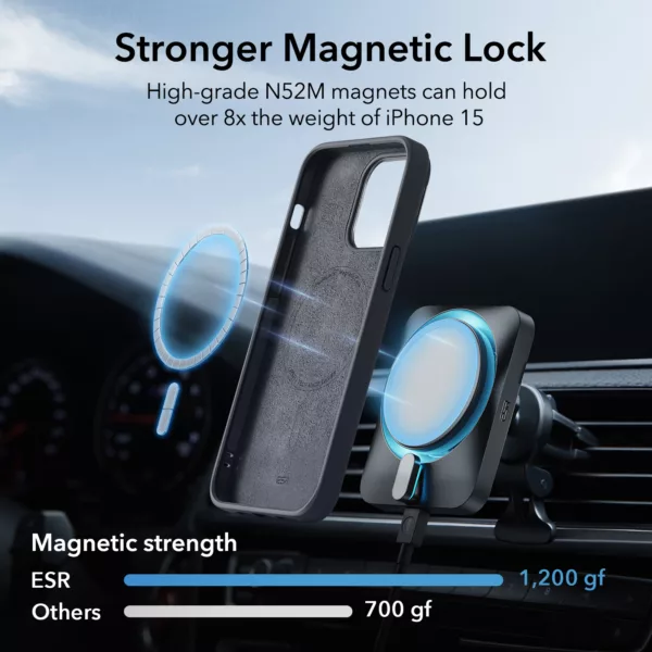 ESR รุ่น Cloud Soft Case with Stash Stand (HaloLock) - เคส iPhone 15 - สี Black