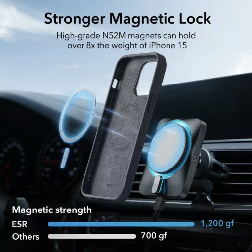 ESR รุ่น Cloud Soft Case with Stash Stand (HaloLock) - เคส iPhone 15 - สี Black - Image 3