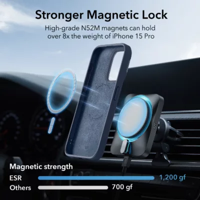 ESR รุ่น Cloud Soft Case with Stash Stand (HaloLock) - เคส iPhone 15 Pro - สี Dark Blue