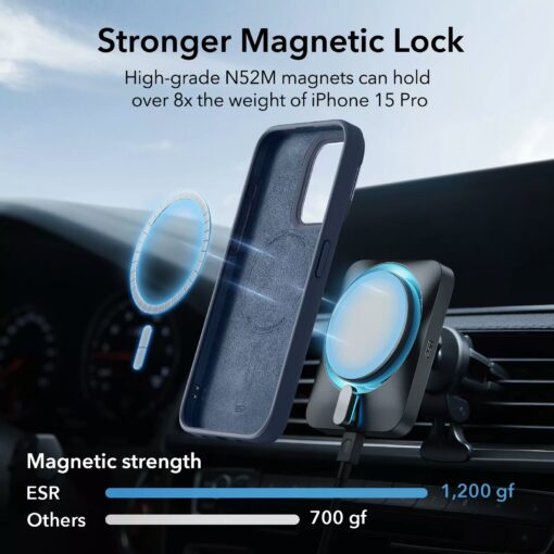 ESR รุ่น Cloud Soft Case with Stash Stand (HaloLock) - เคส iPhone 15 Pro Max - สี Dark Blue - Image 8