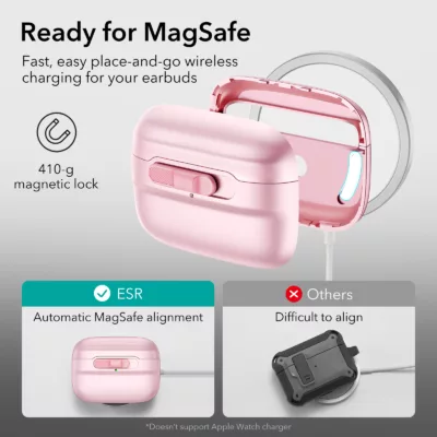 ESR รุ่น Pulse Magnetic Lock Case (HaloLock) - เคส AirPods Pro 2/1 - สี Pink