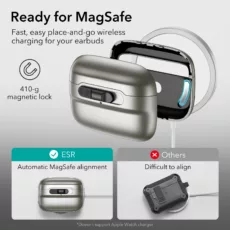 ESR รุ่น Pulse Magnetic Lock Case (HaloLock) - เคส AirPods Pro 2/1 - สี Titanium