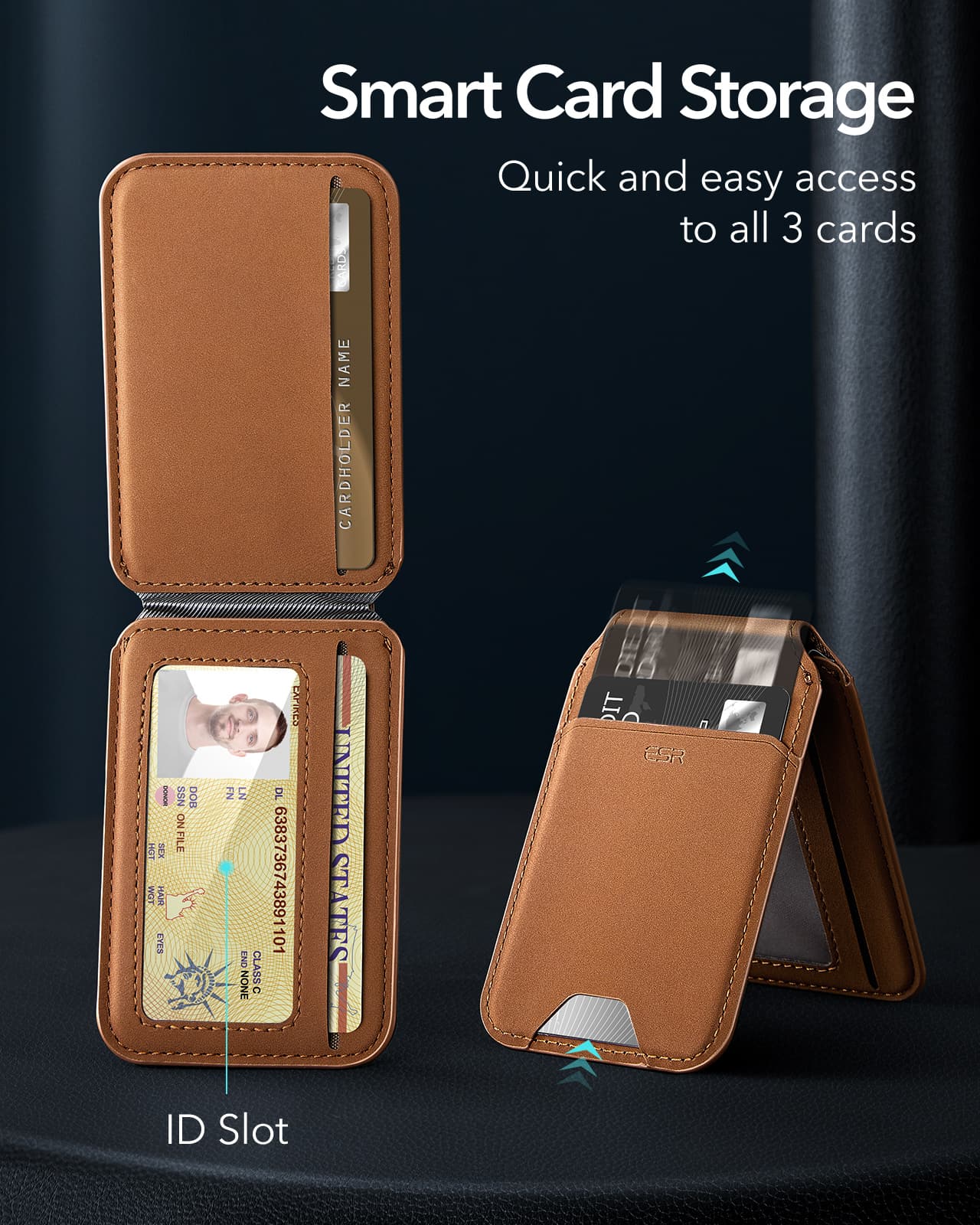 ESR รุ่น HaloLock Vegan Leather Wallet Stand - ที่ใส่บัตรติดหลังมือถือแบบตั้งได้ - สี Tan Suede 2 ESR รุ่น HaloLock Vegan Leather Wallet Stand - ที่ใส่บัตรติดหลังมือถือแบบตั้งได้ - สี Tan Suede