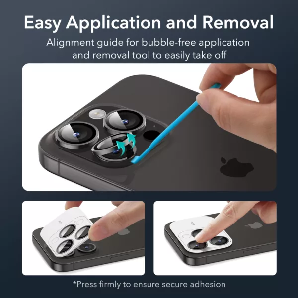 ESR รุ่น Camera Lens Protector - กระจกเลนส์กล้อง iPhone 15 Pro/ 15 Pro Max - สี Black