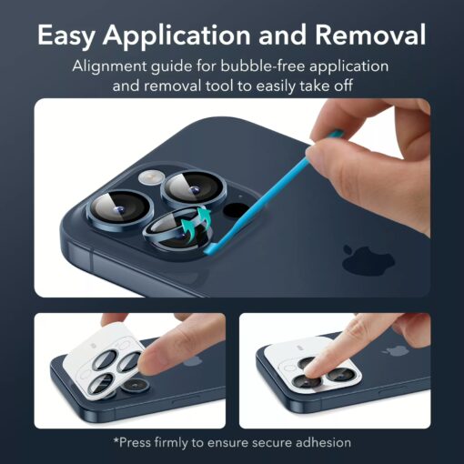 ESR รุ่น Camera Lens Protector - กระจกเลนส์กล้อง iPhone 15 Pro/ 15 Pro Max - สี Blue - Image 3
