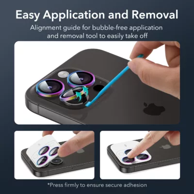ESR รุ่น Camera Lens Protector - กระจกเลนส์กล้อง iPhone 15 Pro/ 15 Pro Max - สี Chromatic
