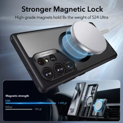 ESR รุ่น Boost Flickstand Case (HaloLock) - เคส Galaxy S24 Ultra - สี Clear/Black
