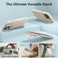 ESR รุ่น Cloud Soft Case with Stash Stand (HaloLock) - เคส iPhone 15 Pro - สี Light Tan