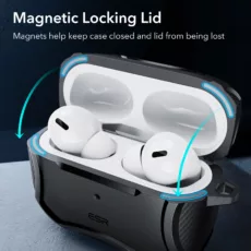 ESR รุ่น Cyber Armor Tough with HaloLock - เคส AirPods Pro 2/1 - สี Black