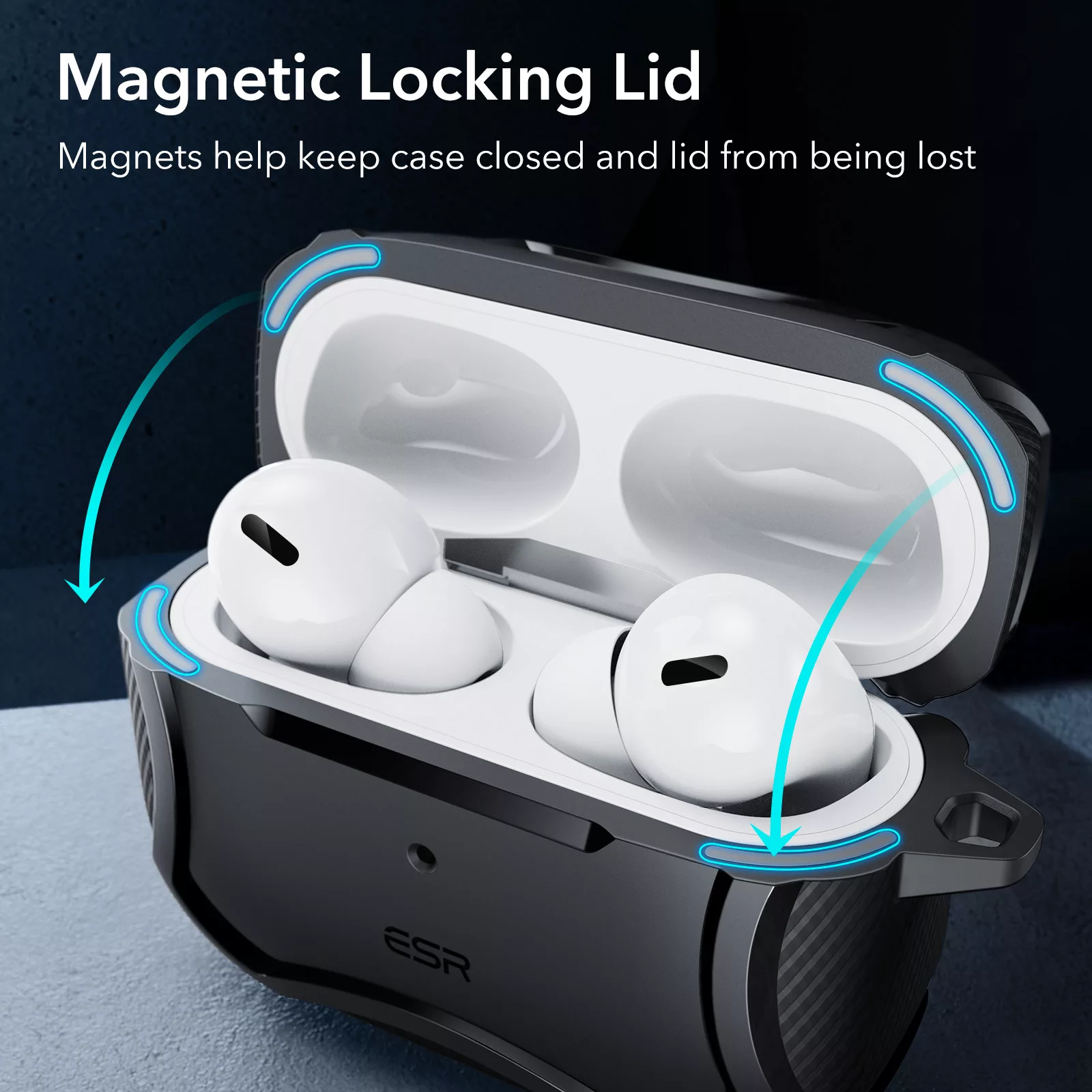 ESR รุ่น Cyber Armor Tough with HaloLock - เคส AirPods Pro 2/1 - สี Black 20 ESR รุ่น Cyber Armor Tough with HaloLock - เคส AirPods Pro 2/1 - สี Black