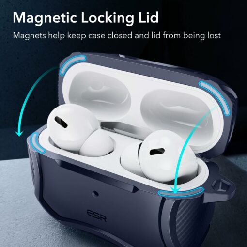 ESR รุ่น Cyber Armor Tough with HaloLock - เคส AirPods Pro 2/1 - สี Blue - Image 4
