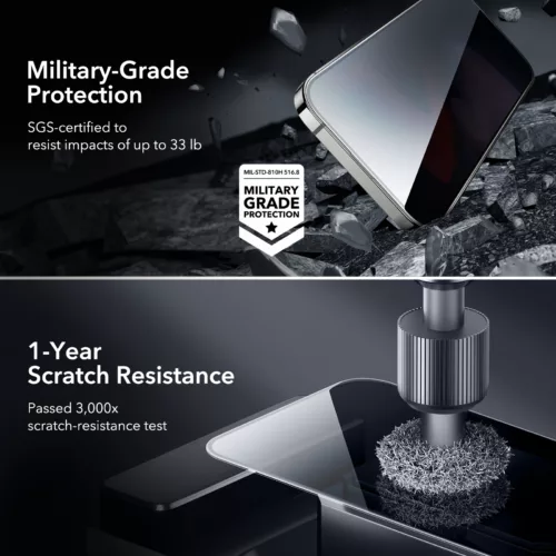 ESR รุ่น Tempered Glass Privacy Screen Protector - ฟิล์มกระจก iPhone 15 Pro (1 Pack)
