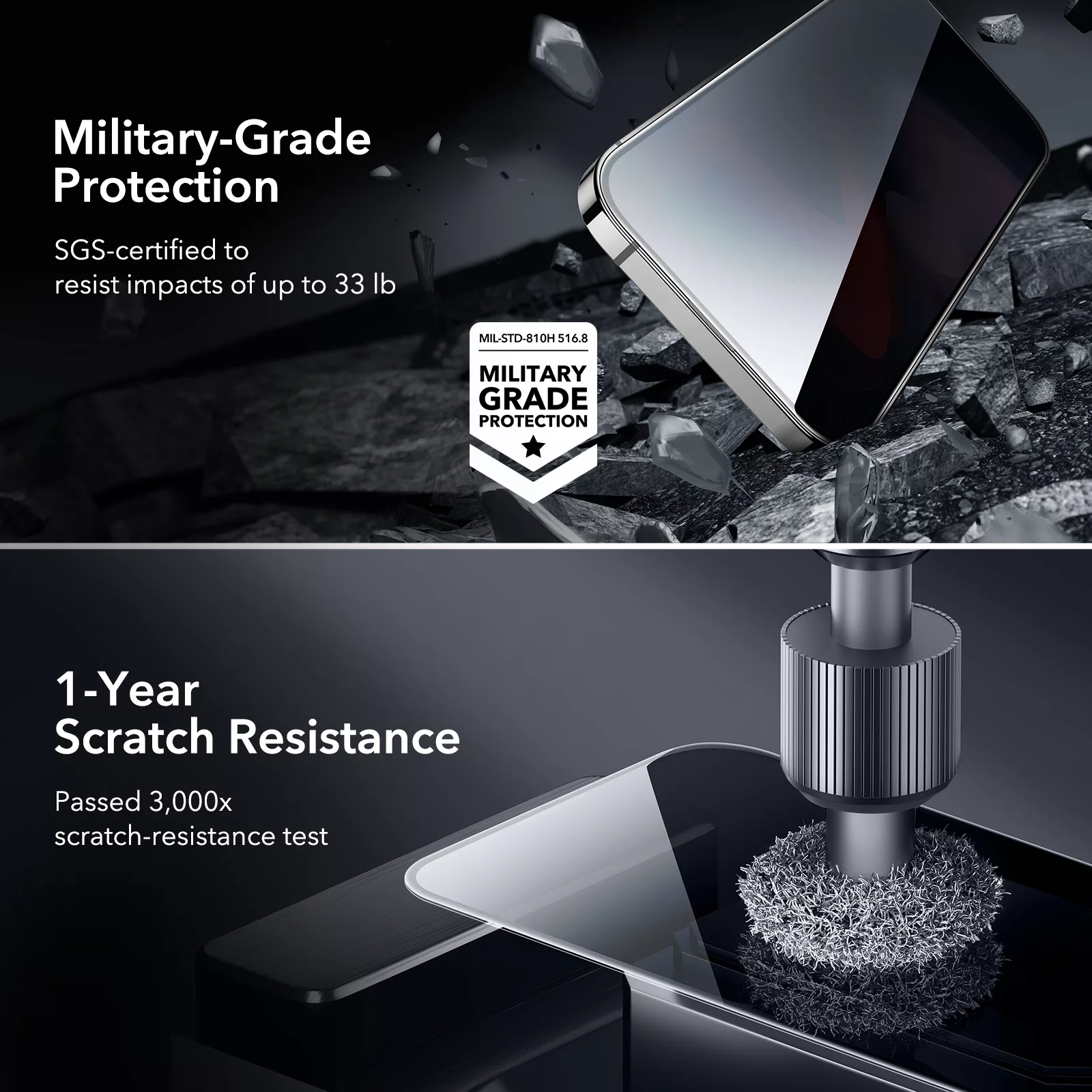 ESR รุ่น Tempered Glass Privacy Screen Protector - ฟิล์มกระจก iPhone 15 Pro Max (1 Pack) 15 ESR รุ่น Tempered Glass Privacy Screen Protector - ฟิล์มกระจก iPhone 15 Pro Max (1 Pack)