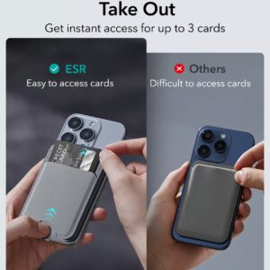 ESR รุ่น HaloLock Vegan Leather Wallet Stand - ที่ใส่บัตรติดหลังมือถือแบบตั้งได้ - สี Light Tan