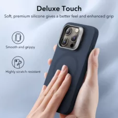 ESR รุ่น Cloud Soft Case with Stash Stand (HaloLock) - เคส iPhone 15 Pro Max - สี Dark Blue