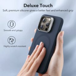 ESR รุ่น Cloud Soft Case with Stash Stand (HaloLock) - เคส iPhone 15 Pro Max - สี Dark Blue