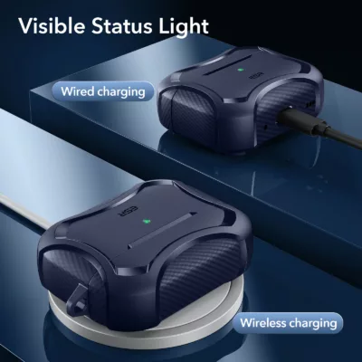 ESR รุ่น Cyber Armor Tough with HaloLock - เคส AirPods Pro 2/1 - สี Blue