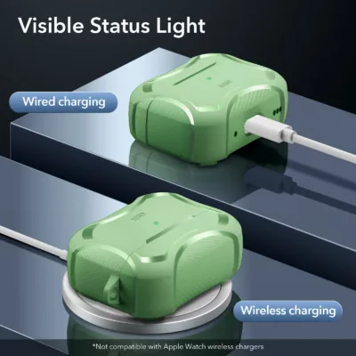 ESR รุ่น Cyber Armor Tough Case - เคส AirPods Pro 2/1 - สี Light Green