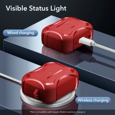 ESR รุ่น Cyber Armor Tough Case - เคส AirPods Pro 2/1 - สี Red