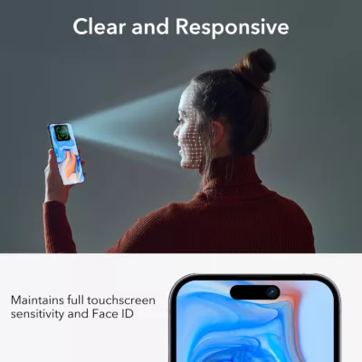 ESR รุ่น Tempered Glass Privacy Screen Protector - ฟิล์มกระจก iPhone 15 (1 Pack)