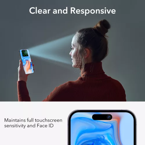 ESR รุ่น Tempered Glass Privacy Screen Protector - ฟิล์มกระจก iPhone 15 (1 Pack)